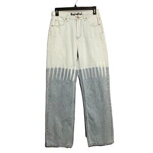 Copperflash Jeans Skate Straight Boyfriend Women Size 2 Two Tone Retro Hipster